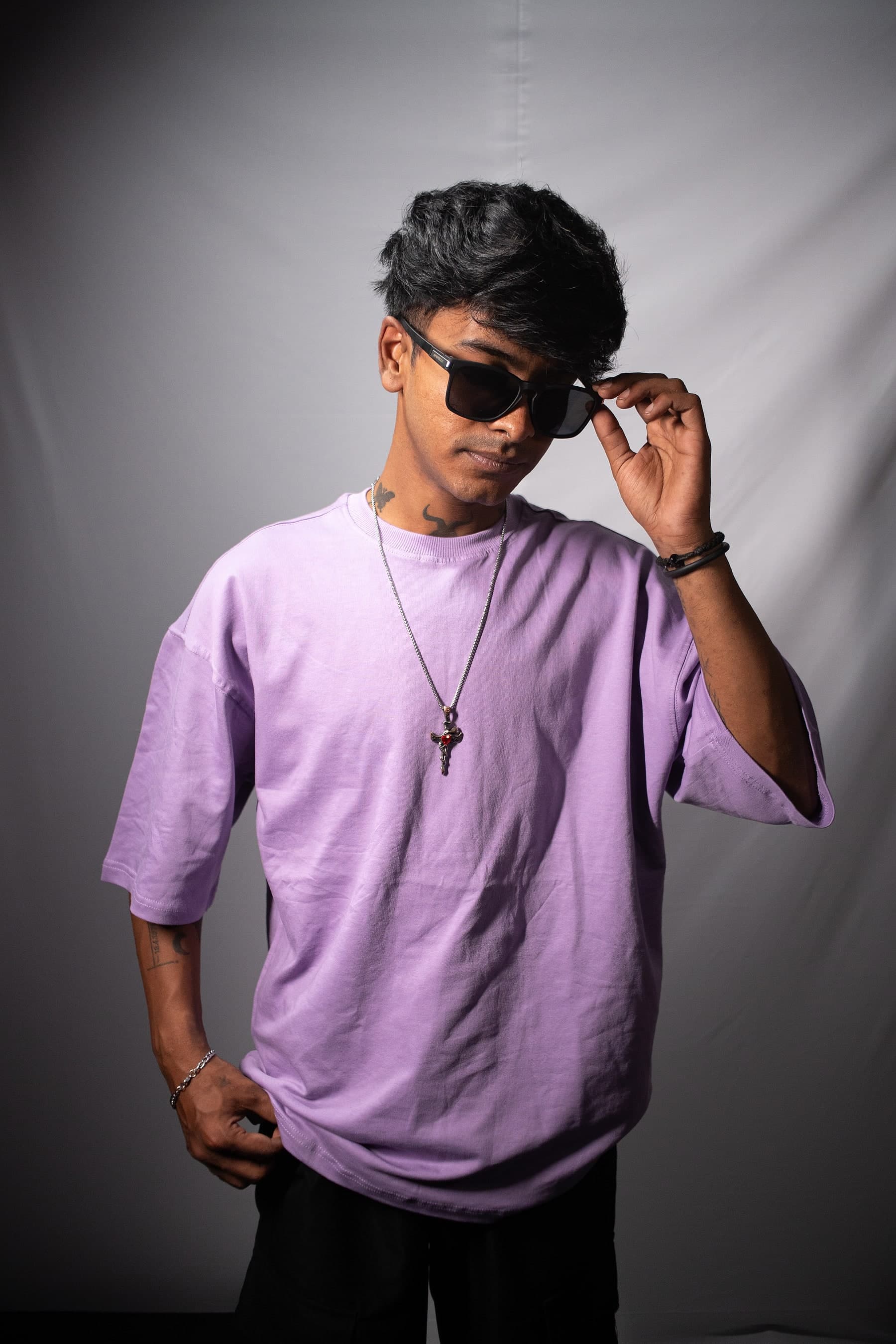 VYRO Oversize Fit tee in Lavender